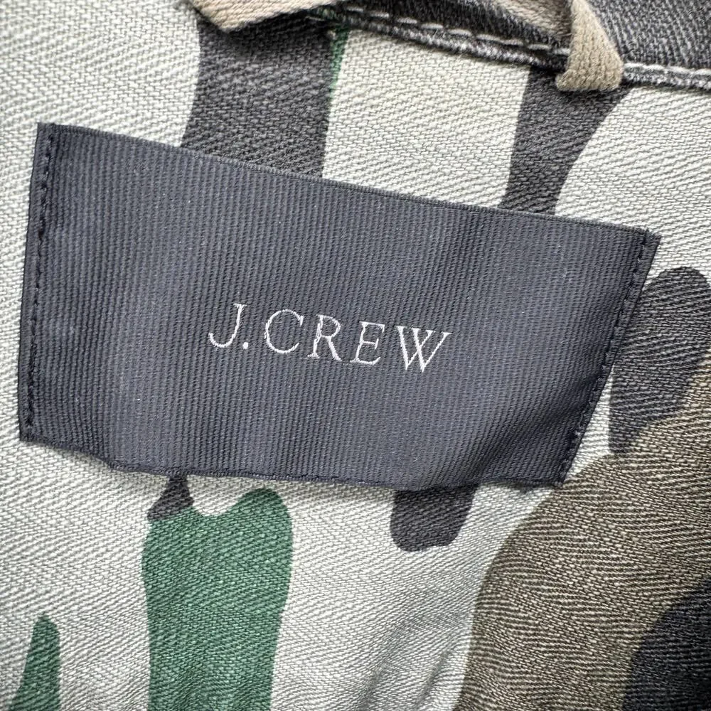 J Crew Shacket Womens Small Green‎ Camo Button Up Shirt Jacket Utility